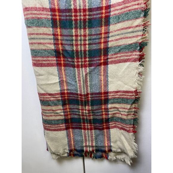 Plaid Blanket Scarf Cozy Chic Flannel Soft Wrap Fall Fringe Shawl Academia - Picture 3 of 11